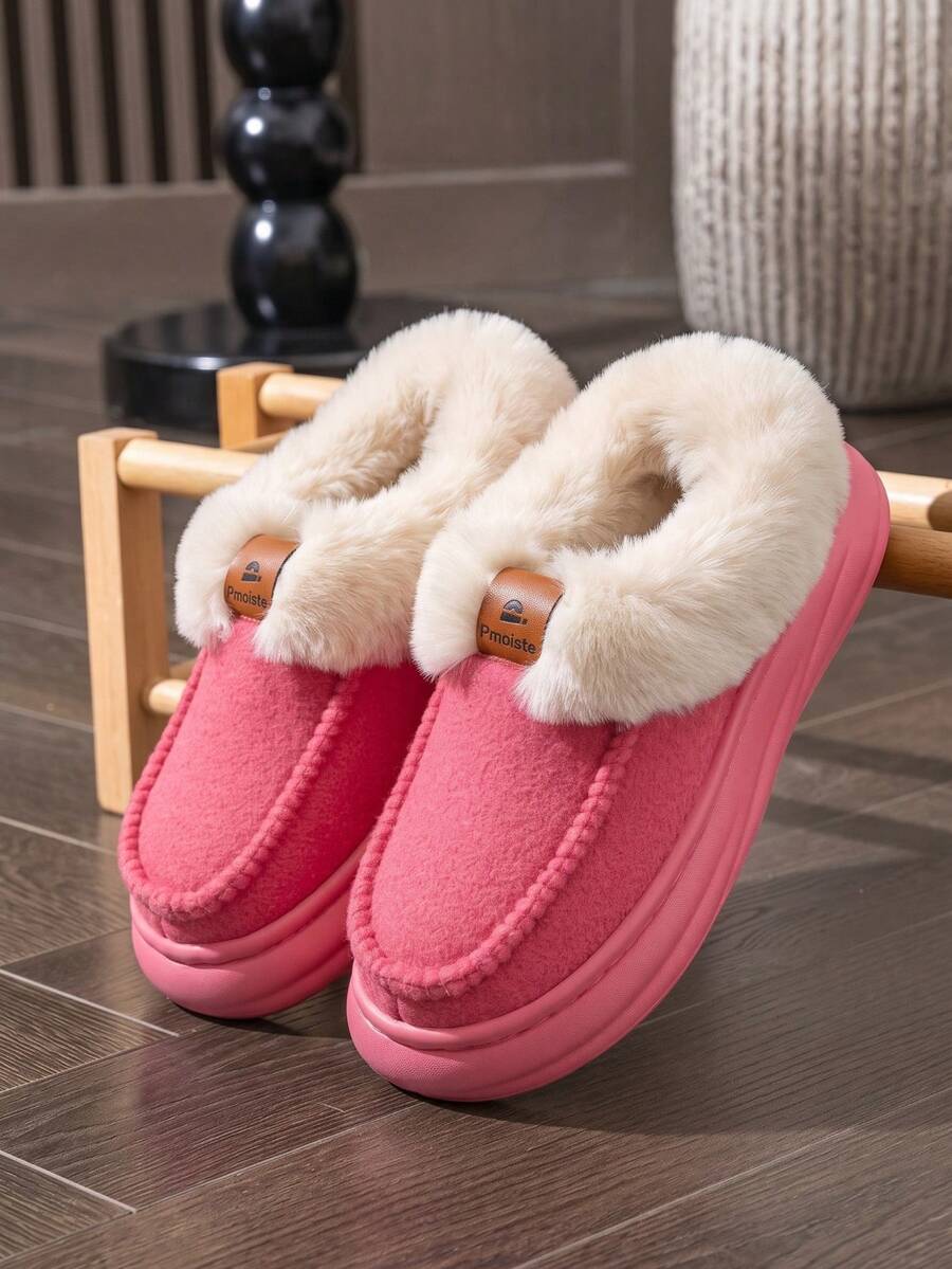 CYFMYD Winter Women's Arch Support Slippers With EVA Thick Sole And Marked Line Design Soft And Comfortable Indoor Shoes Anti Slip - Pinkish White - View 1