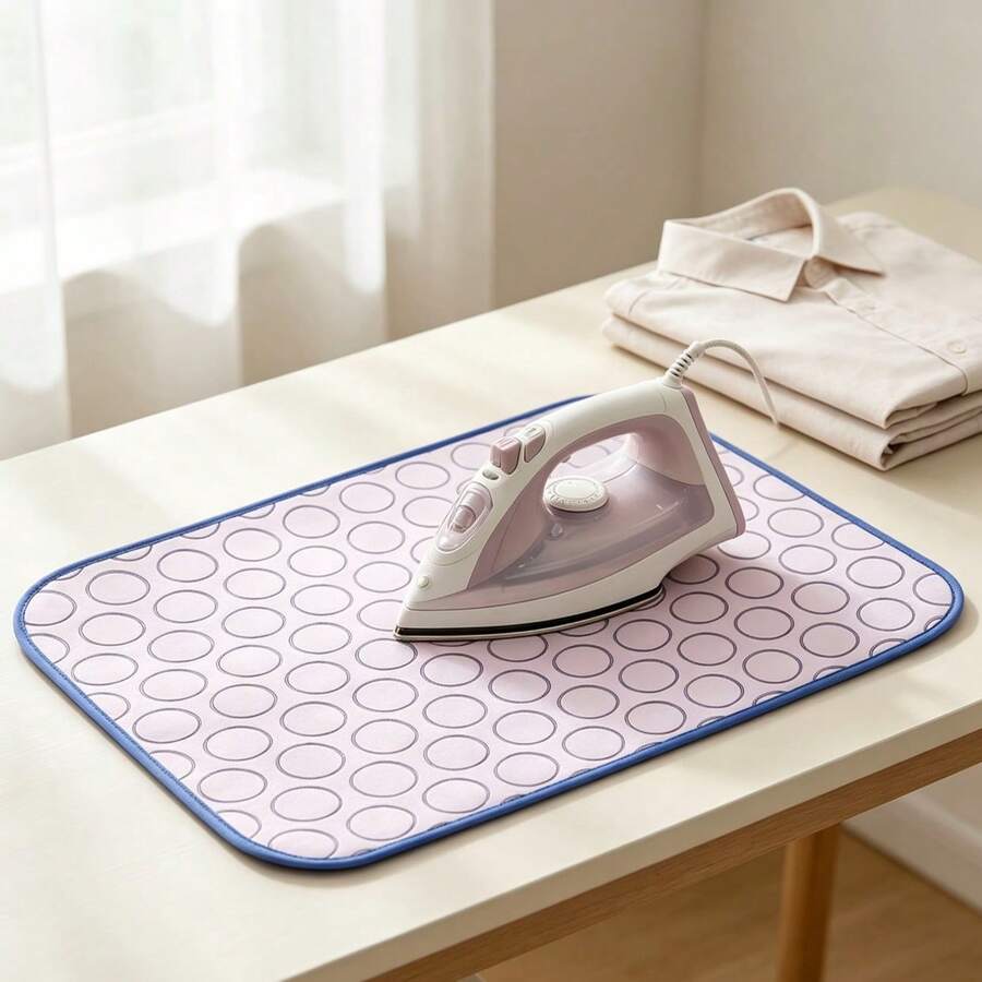 1pc Foldable Ironing Mat Ironing Board Household Bed Clothes Iron Heat Insulation Cloth, Household Travel Protection High Temperature Resistant Heat Insulation Mat, Waterproof Non-Slip Hanging Soft Ironing Board - Multicolor - View 1
