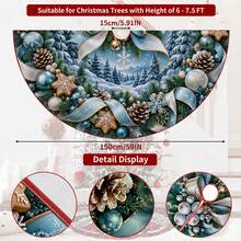 1 buah Alas Pohon Natal Motif Hutan Cahaya Bulan Biru Es, Dekorasi Liburan Elegan, 5 Ukuran, Hadiah Liburan Unisex, Cocok Untuk Dekorasi Natal di Rumah dan Pesta - Hutan Biru Es yang Diterangi Cahaya Bulan - View 10