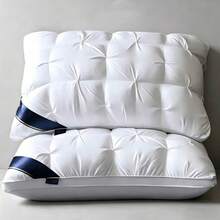 Gối cổ chất lượng khách sạn 5 sao cao cấp, vải polyester không gây dị ứng, ruột bông mật độ cao không xẹp, gối ngủ bốn mùa có thể giặt, gối mềm giúp ngủ sâu, phù hợp dùng tại nhà, xe RV và sử dụng hàng ngày - A - Xem 5