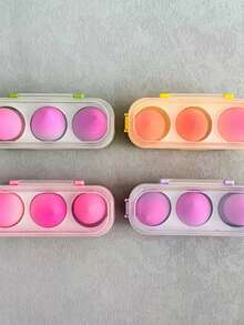 1/2/4/8pcs Dual-Color Gourd-Shaped Makeup Sponge Set, Christmas Series Makeup Tools - Multicolor - View 7