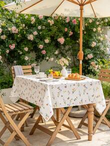 MineLain 1pc Fresh Colorful Ditsy Floral Butterfly Tablecloth, Rectangular Table Runner, Washable, Coffee Table, Bedside Cabinet, Sideboard, Cabinet, Small Table Cover, Desktop Decoration, Daily Home Decor, Suitable For Home Kitchen, Dining Room, Living Room, Bedroom, Party, Dinner, Date, Holiday Decoration, All Seasons, Outdoor Use - Multicolor - View 6
