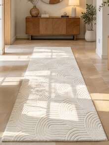 1pc Cream White Rectangular Living Room Decorative Rug, Machine Washable, Minimalist Bedroom Bedside Home Decor Carpet, Skin-Friendly Soft Home Rug, Sunny Living Room Corner Decoration, Suitable For Living Room And Bedroom, Ins Style Japanese Korean Home Decor Blanket - Beige - View 16