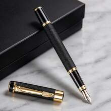 A High-End Matte Black Fountain Pen / High-Quality Metal Calligraphy Pen / Smooth Ink Flow / Suitable For Students, Offices And Business Gifts / Elegant Pen For Students' Calligraphy Practice - Fountain Pen - View 11