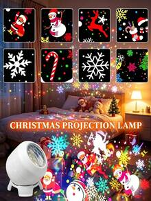 LED Christmas Projection Party Stage Light, Creative LED Projection Night Light, LED Christmas Projection Lamp, 360° Rotating Dynamic Projection Table Lamp, USB Powered Atmosphere Light, Bedroom, Game Room, Living Room Decor Light - Mood Projector Light - View 4