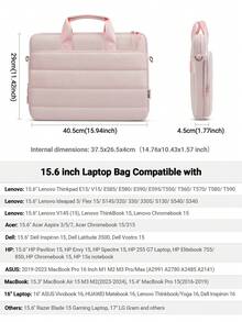 TECOOL 14-15.6 吋加厚筆電保護套 防水郵差包 適用 15.3 吋 Air、15.4 吋、16 吋 Pro、14-15.6 吋 HP 筆電及其他品牌，適合女性，淺粉色 - 淺粉色 - 查看 10