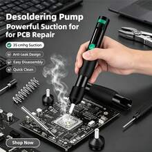 Alat Penghisap Timah Solder Genggam, Alat Pelepas Timah Solder Manual dengan Daya Hisap Vakum Kuat, Alat Pelepas Timah Solder Anti-Statik, Pegangan Anti-Selip, Cocok untuk Perbaikan PCB, Perawatan Elektronik dan DIY (Non-Listrik) - MultiWarna - View 6
