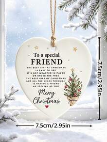 1PC Christmas Pendant For Special Friend, Heartwarming Christmas Carols Design, Hanging Ornament For Living Room Bedroom Christmas Tree, Perfect Holiday Gift To Express Gratitude, Home Decor And Accessories, Christmas Decorations - Multicolor - View 6
