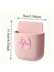 Cute Bow Wall-Mounted Storage Box, Adhesive/Screw Installation, Multi-Functional Plastic Storage Box, Suitable For Bedroom, Can Store Phone, Remote Control, Space-Saving Small Item Decorative Organizer - Multicolor - View 9