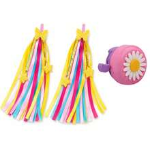 Bicycle Bell And Handlebar Streamers 2-Piece Set, 1 Bicycle Bell And 2 Pairs Of Colorful Bicycle Streamers, For Small Bicycle Accessories (Pink, Red And Blue) - Multicolor - View 13