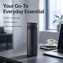 LocknLock LOCK&LOCK LHC4212 316 Stainless Steel Tumbler, Corrosion & Heat Resistant, Anti-Splash, Detachable Lid, Safety Lock, Slim & Light - Black - View 4