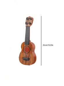 17 Inch Playable Ukulele Small Guitar, Lightweight And Portable, Nylon Strings With Comfortable Feel, Includes Picks, Open-End Tuning Pegs For Adjustable Pitch, Suitable For Beginners And Music Enthusiasts, Popular Holiday Gift, Mother's Day Gift, Father's Day Gift, Made Of Plastic Material - Multicolor - View 14