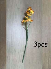 3/6/12支装仿真小白雏菊，人造雏菊，春季野花，适合派对装饰（不含花瓶），秋季装饰 - 黃色小雛菊 - 查看 21