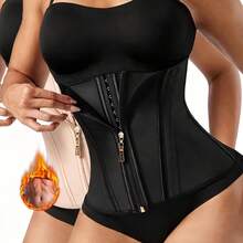 1pc Women's Waist Training Belt With Zipper And Hooks, 2-In-1 High Compression Waist Trainer, Breathable Tight Abdominal Shaping, Yoga Compression Bodysuit, Fitness Workout Shaping Wear, Suitable For Multiple Occasions, Summer, Winter, Spring, Autumn - Multicolor - View 1