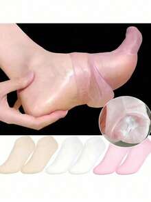 Silicone Foot Care Socks, Anti-Cracking Moisturizing Gel Socks, Dead Skin Removal Protective Silicone Socks, Foot Skin Care Elastic Socks - White - View 7