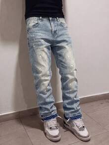 Flared Jeans, Stretch Denim, Skinny Jeans, Washed Denim, Distressed Jeans, Versatile Fashion Cotton Product, Slanted Pockets, Washed Denim Streetwear Fashion Denim - Green - View 2