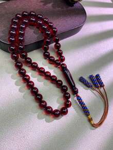 1pc Transparent Round Bead Prayer Beads, Ramadan Tasbih, Handmade Customized White Woven Tassel, Suitable For Religious Worship, Ramadan Gifts, Holiday Presents - Multiple Colors - View 11
