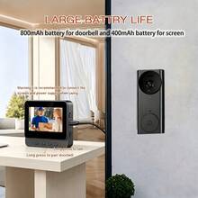 Video Doorbell With Monitor, Wireless Doorbell Camera (No Wifi Required), 2.4 Ghz Module Connection, No App Or Subscription Fees, Two-Way Audio, Night Vision, For Home - View 4