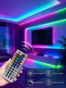 鮮豔 RGB LED 霓虹燈條－44 鍵遙控器，霓虹 RGB LED 燈條，柔性矽膠材質，霓虹燈設計，多色變換，USB 供電，客廳、廚房、聖誕節、房間裝飾用品、家居裝飾品、臥室、生日 - 彩色光 - 查看 4
