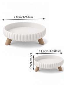 1 Retro Ribbed Circular Elevated Tray With Table Leg Decoration Tray And Multi Scene Storage Rack, Suitable For Jewelry, Keys, Cosmetics, Bathroom Counters, And Entrance Decoration,7.08 Inches/4.33 Inches Optional - Multicolor - View 3