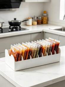 1pc Baking Spice Organizer Box, 8-Compartment Kitchen Storage Box, Divided Seasoning Rack, Seasoning Storage Box, Cooking Organizer Box Storage Rack, Organizer Box Storage Bin With Multiple Compartments, Convenient For Orderly Storage Of Seasoning Packets, Packaging Bags, Tea Bags And Dry Goods, Suitable For Kitchen Countertop, Cabinet, Desktop Storage, Shelf, Kitchen Organizer, Spice Origin, Food Pantry Storage Rack, Coffee Bar - Multicolor - View 6