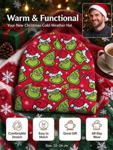 The Grinch 1pc Christmas Hat, Fun Green Knitted Hat, Winter Warm, Suitable For Holiday Parties, As Party Favors Or Holiday Props - Multiple Styles - View 10