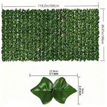 1pc Artificial Ivy Privacy Fence Screen, Artificial Faux Ivy Hedge, Expandable Faux Privacy Fence, Wedding Decoration, Outdoor Garden Decor Fence - Green - View 12