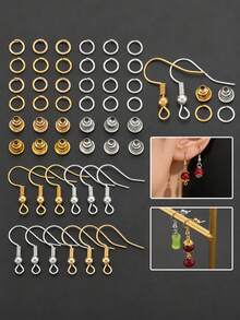 خطافات أقراط على شكل سمكة، إكسسوارات أقراط DIY، متوفرة 50 قطعة بأسلوب واحد أو مجموعة 250 قطعة، تشمل المجموعة خلفيات الأقراط وحلقات القفز، خطافات أقراط مع خرزات زنبركية وحلقات سفلية، مناسبة لصنع أقراط الخرز والأقراط المتدلية وأقراط المعلقات اليدوية - مشبك الأذن - مشاهدة 4