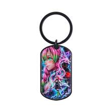 "Demon Slayer" Anime Dog Tag Style Keychain - Includes Nezuko, Mitsuri, Rengoku, Inosuke And Other Characters Metal Pendant Key Ring, Cartoon Character Key Chain Gift Designed For Anime Fans, Featuring Double-Sided 3D Embossed Craftsmanship With Premium Texture - Multicolor - View 13