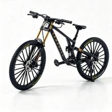 1pc New Alloy Bicycle Model, Realistic Mountain Bike, Downhill Bike, Road Bike, Cycling Decor, Gift, Party Favor, Birthday Present, Easter Small Gift - Black - View 12