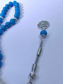 1pc 33-Bead 10mm Muslim Men's Prayer Beads, Stone Material Patterned Beads, Blue White Red 3 Colors Optional, Unisex Prayer Beads - Multicolor - View 5