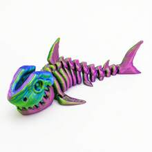 Skeleton Shark - 3D Printed Model, Fish Bone Segmented Joint Movable, Desktop Decoration Stress Relief Ornament, Creative Children's Birthday Gift, Decompression Toy - Multicolor - View 10