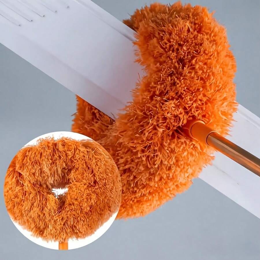 Ceiling Fan Duster With Telescopic Pole - Detachable Brush Head, Easy Cleaning - Suitable For RV And Home Use