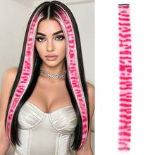 45cm/18 Inch Feather Hair Extensions Clip-In Invisible Hair Piece, Gothic Black Striped Texture, Multi-Color Festival Style, Suitable For Beginners, Natural-Looking Synthetic Fiber, Ideal For Christmas, Carnival, Cosplay, Party, Birthday - Multicolor - View 13