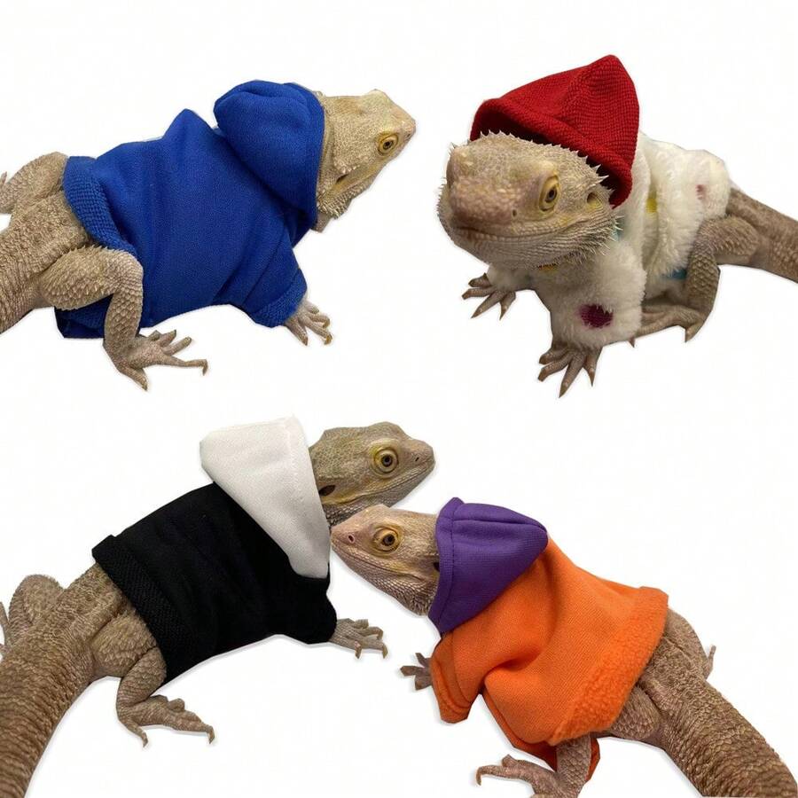 Lizard Themed Apparel, Including Hoodies, T-Shirts, Pet Clothing Suitable For Outdoor Exploration, Lizard-Shaped Clothing For Walking, And Small Pet Clothing And Accessories. - Dark Blue - View 1