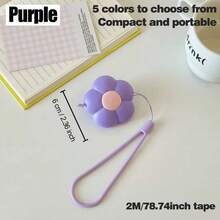 1pc Cute Petal Retractable Tape Measure, ABS Plastic Shell & Soft PVC Measuring Tape, One-Click Auto-Retract, With Lanyard, Portable Mini Size, Suitable For Sewing Enthusiasts, Tailors, Weight Management, Measuring Waist/Hip, Fabric And Clothing DIY Handmade Measurement Tool - Tape Measure 3 - View 15