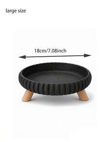 1 Retro Ribbed Circular Elevated Tray With Table Leg Decoration Tray And Multi Scene Storage Rack, Suitable For Jewelry, Keys, Cosmetics, Bathroom Counters, And Entrance Decoration,7.08 Inches/4.33 Inches Optional - Multicolor - View 9