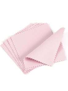 50 PCS Kain Pembersih Perhiasan -H Tisu Pembersih Perak Suede Dua Sisi untuk Emas, Platinum & Penghilang Noda (Dapat Digunakan Kembali, Lembut) - Berwarna merah muda - View 9
