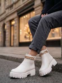 Women Ankle Boots & Booties - Beige - View 3