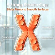 1pc X-Shaped Flexible Silicone Suction Cup Phone Holder, Creative Portable Foldable Car Navigation Mount, Slouchy Live Streaming Desktop Stand - Multicolor - View 4