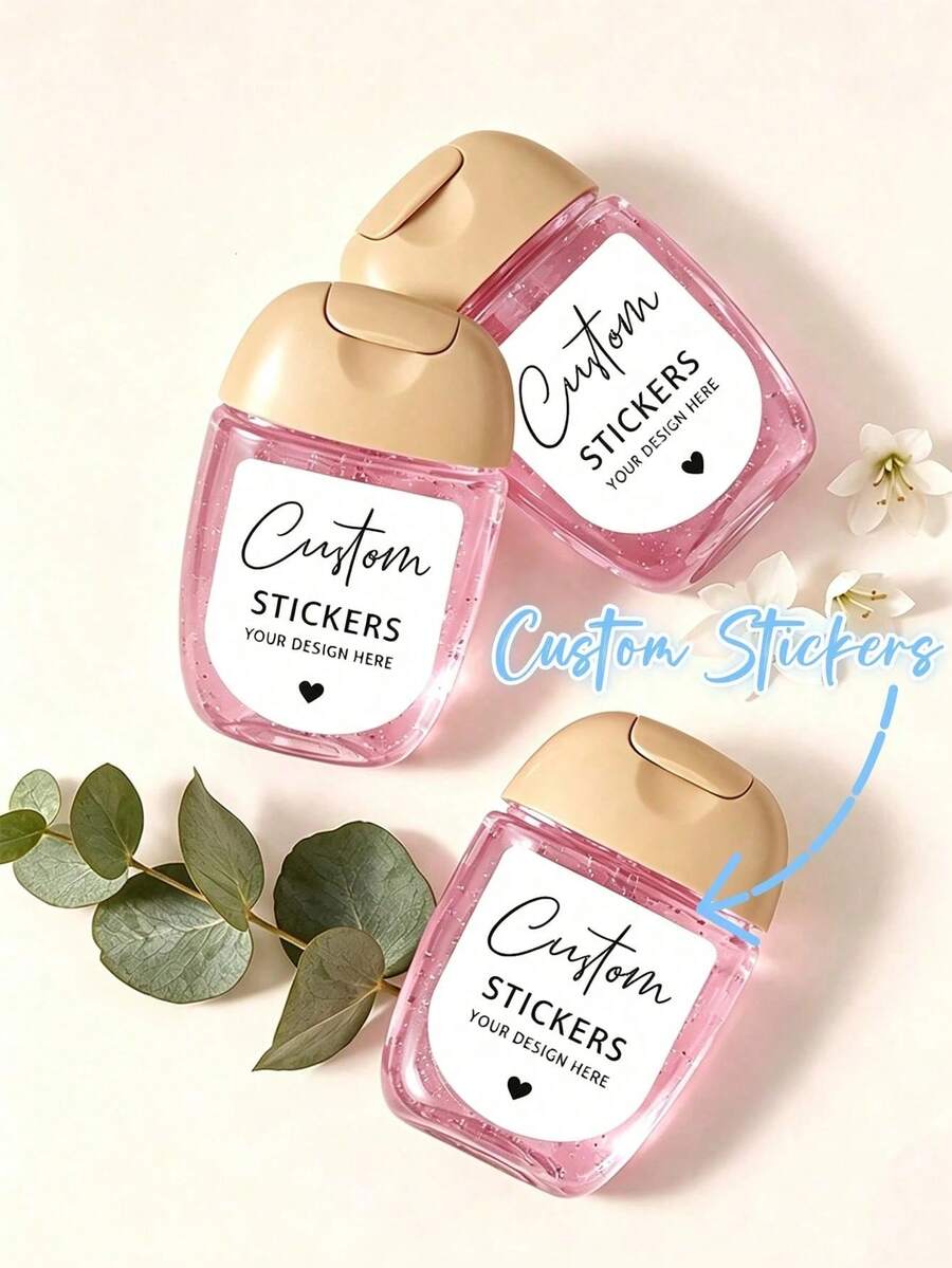 Custom No-Rinse Hand Sanitizer Label Stickers (Stickers Only), Suitable For Baby Baptism, Graduation, Wedding, Bridal Shower, Coming Of Age, Birthday, Holiday Party And Other Occasions - Multicolor - View 1