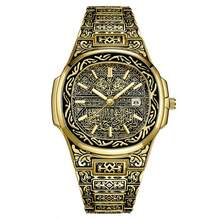GUANQIN Reloj de pulsera para hombre de lujo dorado de cuarzo para negocios resistente al agua estilo retro - Dorado - Ver 6