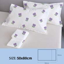 5pcs Disposable Pillow Cases Pillow Covers Bulk Pillow Sheets For Travel Hotels Single-Use Pillowcases, Non Woven Fabric (Tulip) - Purple - View 3