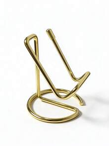 1pc Iron Phone Stand, Portable Metal Card Holder Desktop, Desk Office Accessories, Bedroom Home Decor, Christmas Gift - Multicolor - View 14