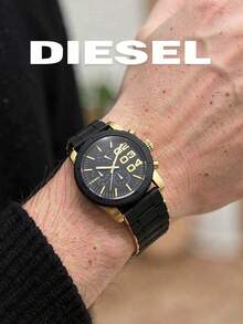 Reloj Diesel DZ5322 para hombre, regalo llamativo, función de cronógrafo, resistente al agua 10BAR, reloj de esfera grande - Negro - Ver 4