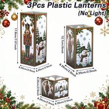 Christmas Lampshade Decor, PET Lampshade, DIY Holiday Lampshade, Santa Claus Snowman Snowflake Print Lampshade, No Light, No Electricity. Christmas Party, Happy New Year Small Decoration - Christmas Theme - View 7