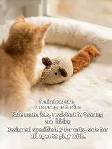 1pc Plush Long Tail Mouse Cat Toy With Crinkle Paper Inside. Bite Resistant, Ideal For Cat Interactive Games And Self-Amusement To Relieve Boredom. - Multicolor - View 2