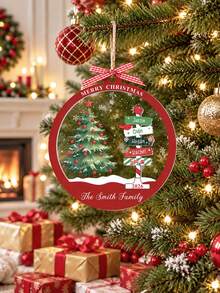 Personalized Christmas Ornament With Names, Custom 2026 Family Ornament, Christmas Tree Ornament, Xmas Tree Decor, Holiday Keepsake - Multicolor - View 2