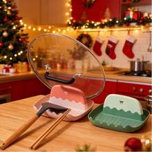 2pcs Heat Resistant Pot Lid Holder, Multifunctional Kitchen Countertop Utensil Rack, Spoon Rest Organizer For Spatula, Ladle, Kitchen Gadget - Multicolor - View 4