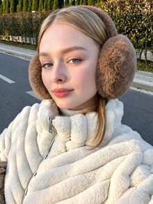 ML&ZA Women's Solid Color Faux Fur Earmuffs, Soft Plush Foldable Winter Warm Ear Covers, Cute Fluffy Ear Protection, Outdoor Cold Weather Head Accessory - Multicolor - View 1
